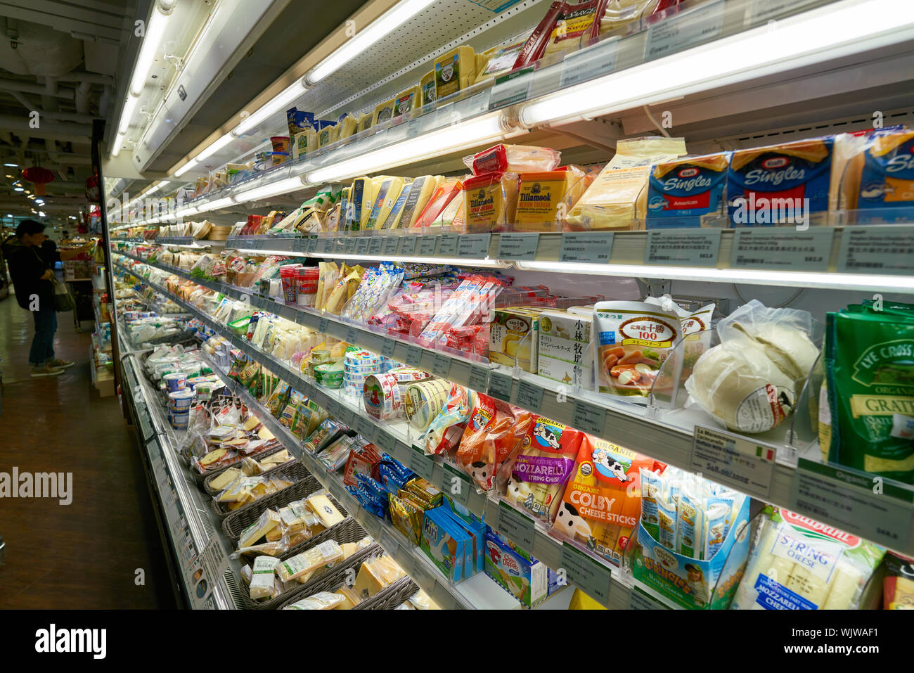 HONG KONG, CHINA CIRCA FEBRUARY, 2019 dairy products on display at