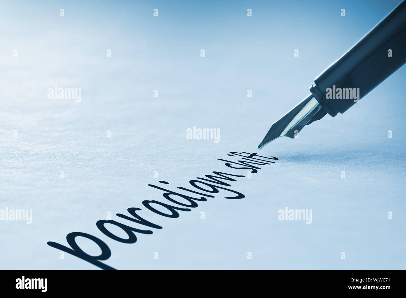 Fountain Pen Writing The Word Paradigm Shift Stock Photo Alamy