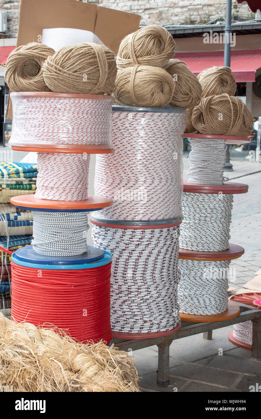 Sub Shop Rope Ropes and ropes in front of shop outside Stock Photo - Alamy