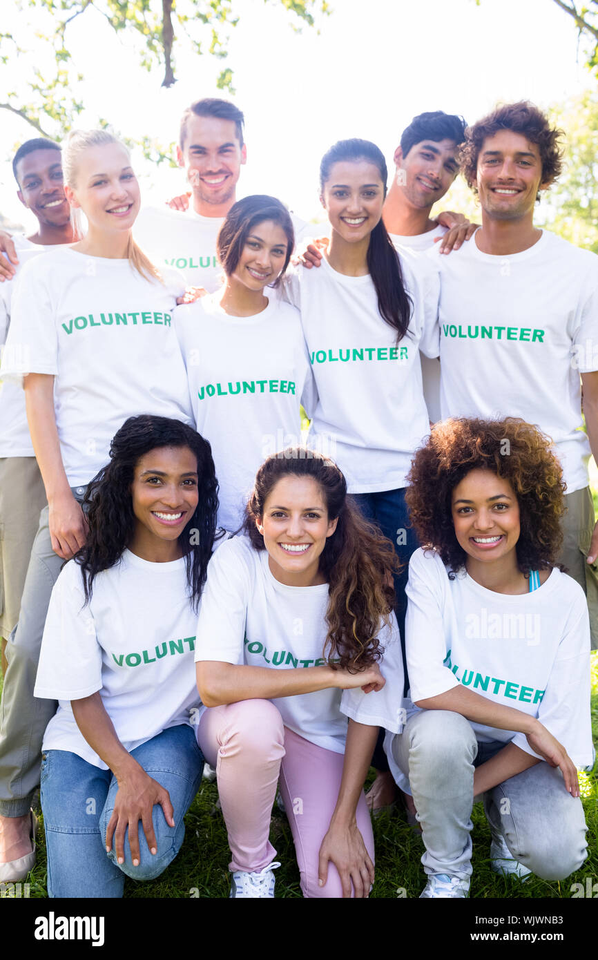 Portrait happy volunteers in hi-res stock photography and images - Alamy