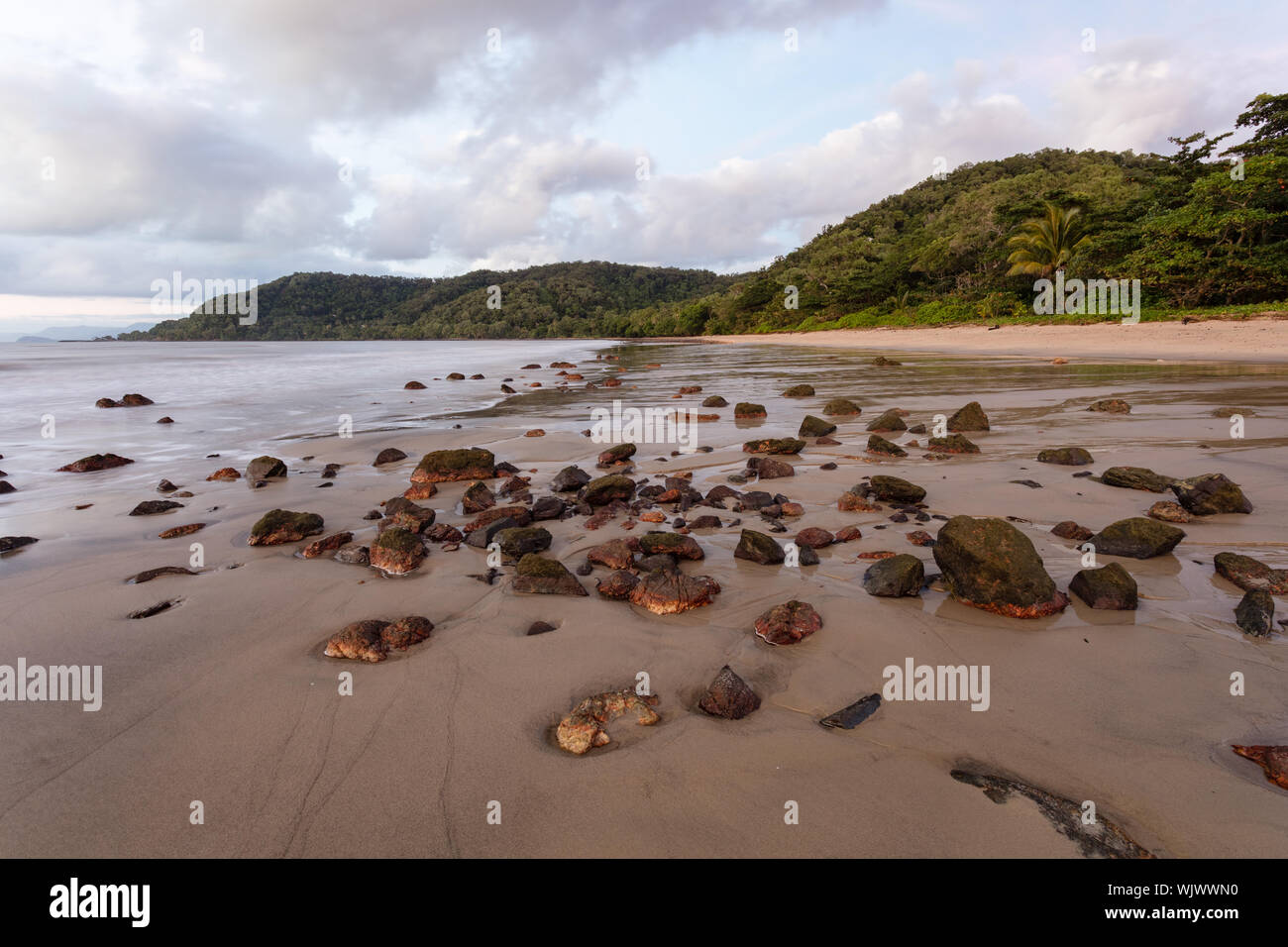 Rocky Point, Mossman Queensland, Australia. Dawn at Rocky Point north of Mossman in tropical Far North Queensland. Stock Photo