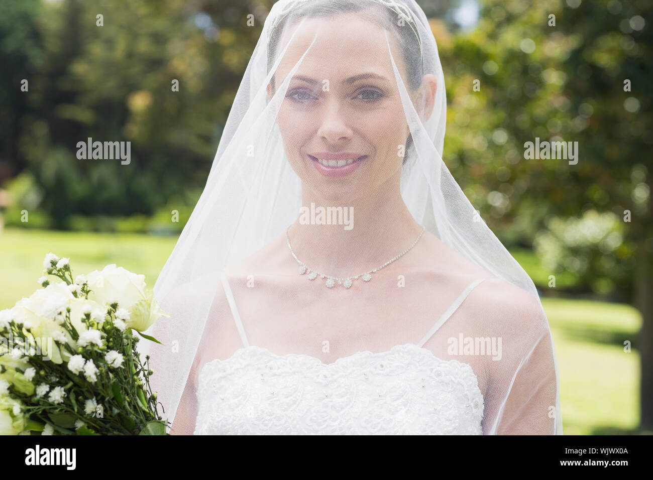 Beautiful bride covered veil hi-res stock photography and images - Alamy