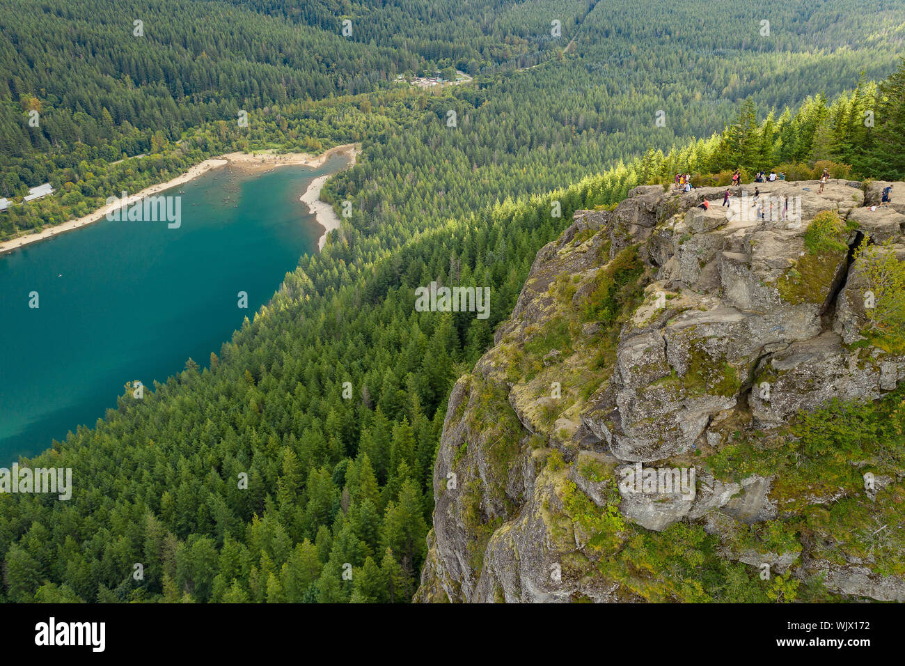 The Rattlesnake Ridge/Ledge trail is a popular hiking route in the Pacific Northwest Stock Photo