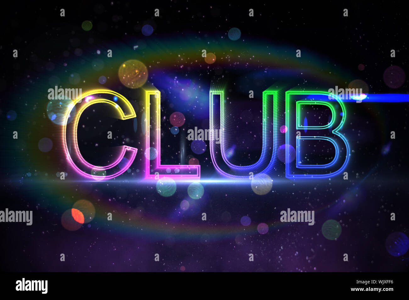 Digital club text in cool colours Stock Photo - Alamy