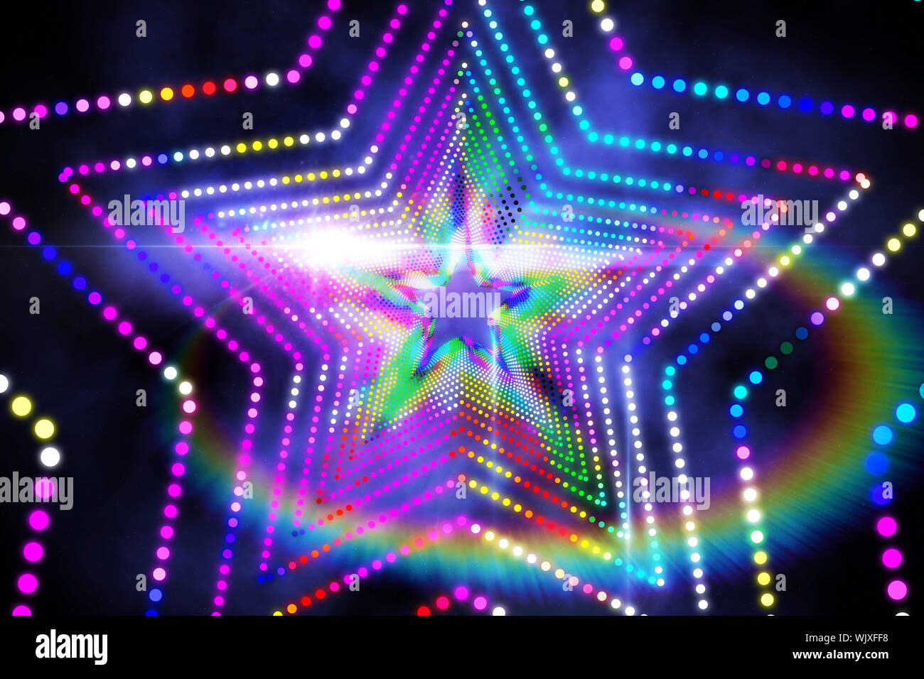 Digitally generated star laser background in cool colours Stock Photo