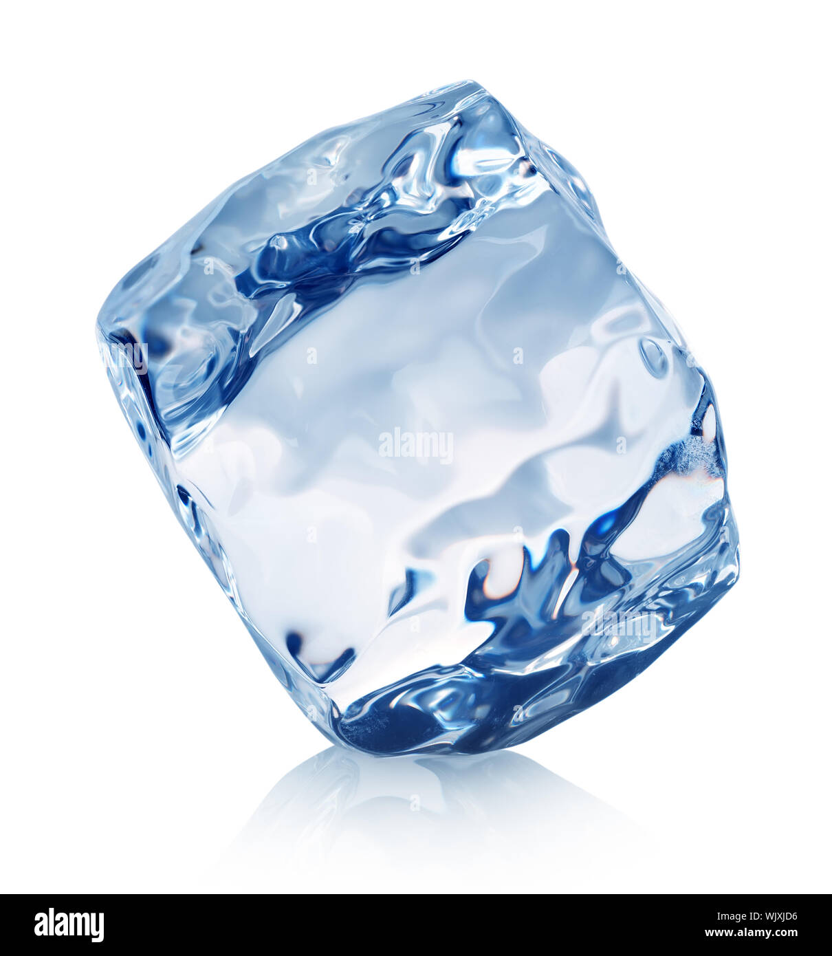 Cube of ice isolated on a white background Stock Photo - Alamy