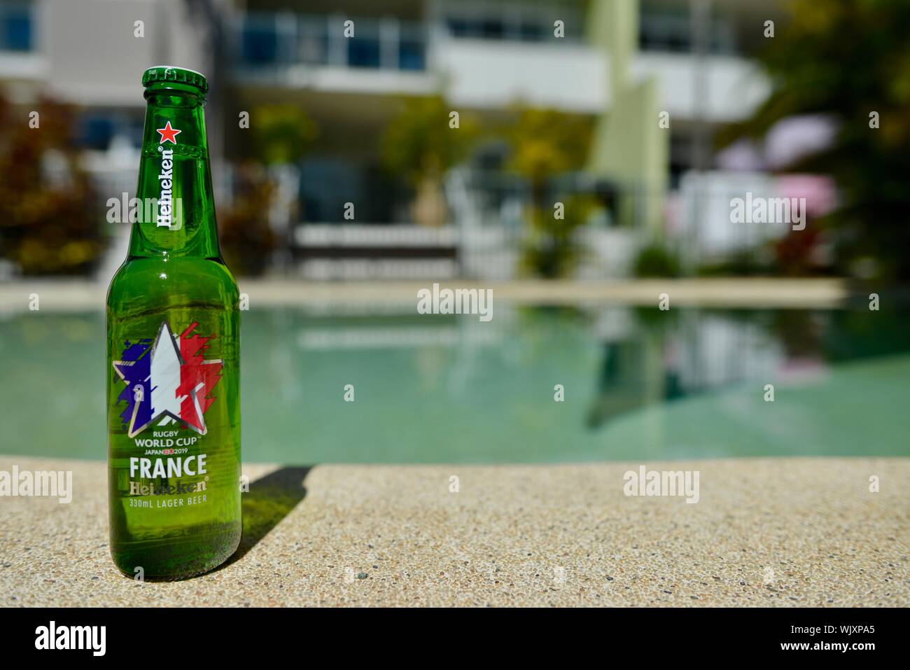 France, Heineken 2019 Japan Rugby world cup beer bottle Stock Photo