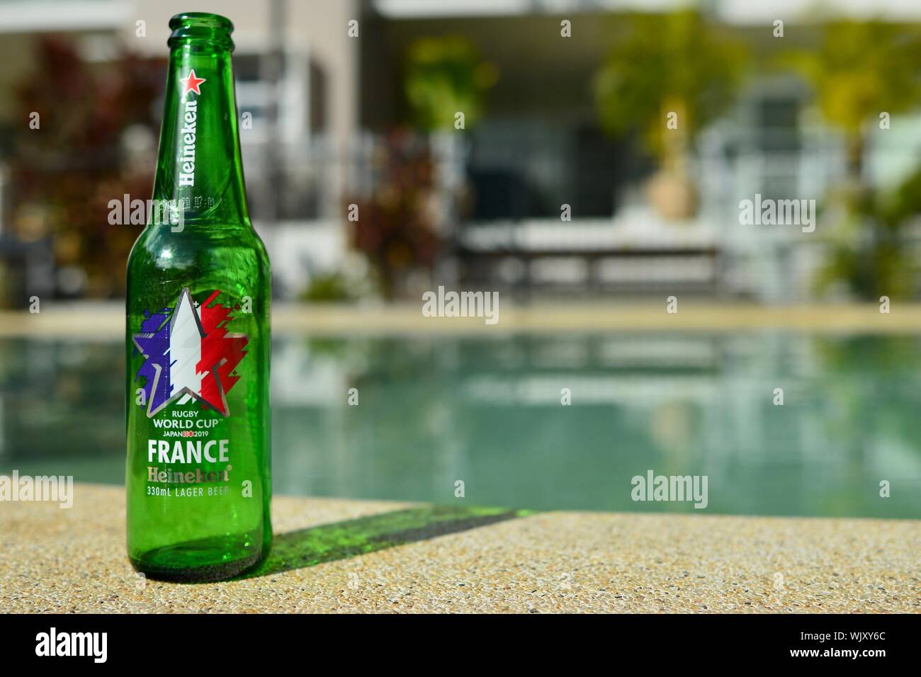 France, Heineken 2019 Japan Rugby world cup beer bottle Stock Photo