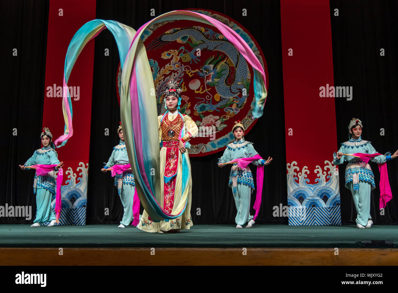 Aug 23,2019 Actor of the TaipeiEYE perform Legend of Eight Immortals Crossing the Sea at Li-Yuan Peking Opera Theatre, Taipei, Taiwan Stock Photo
