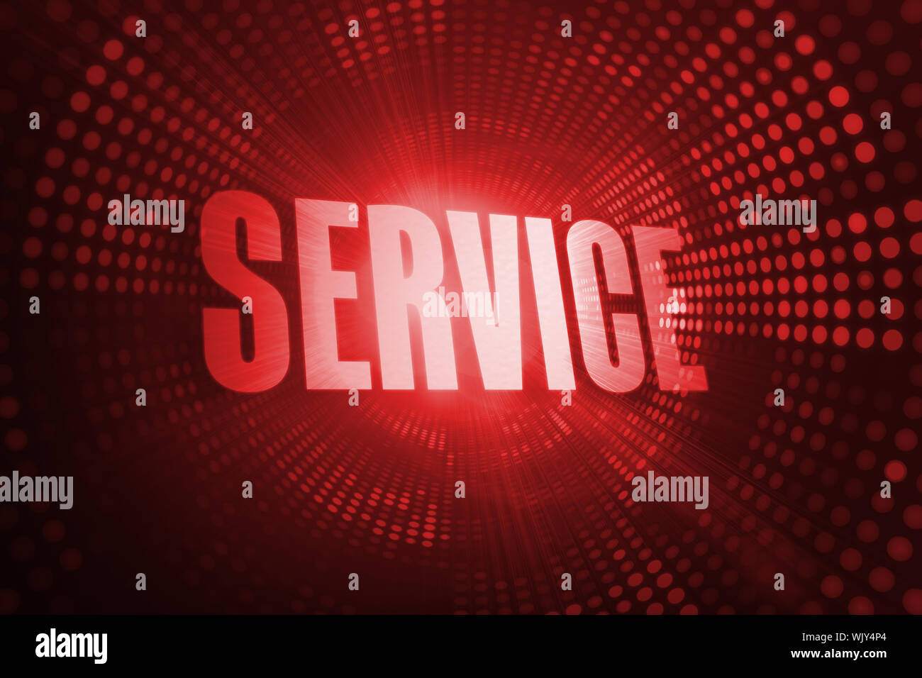 The word service against red pixel spiral Stock Photo - Alamy