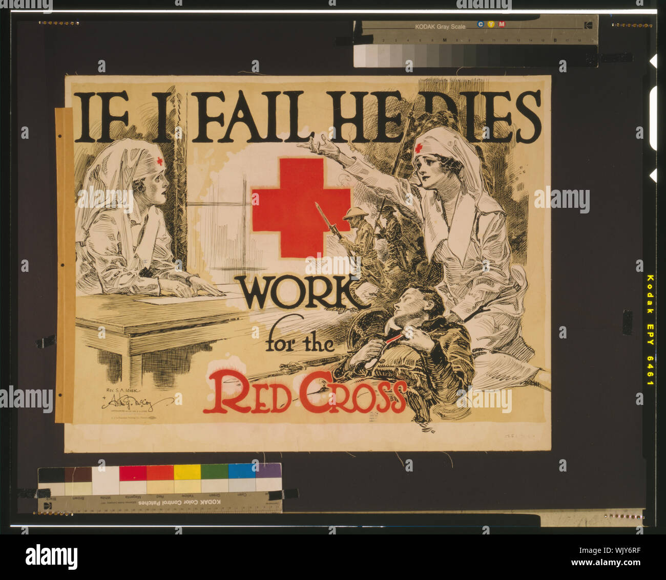 If I Fail He Dies Abstract Red Cross Recruitment Poster Showing A