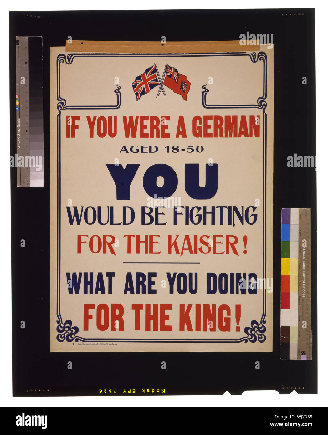 If You Were A German Aged 18 50 You Would Be Fighting For The Kaiser What Are You Doing For The King Stock Photo Alamy