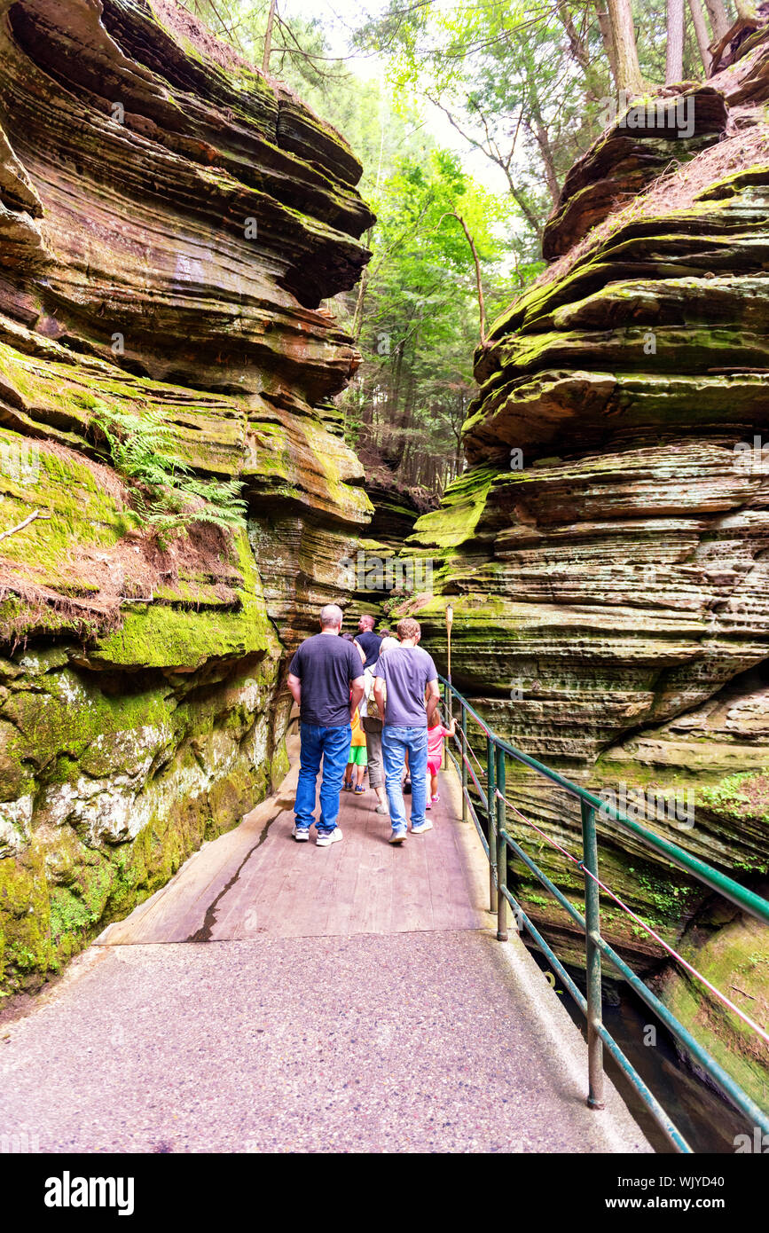 People walk down witches gulch located in Wisconsin Dells while doing an upper  dells boat tour Stock Photo - Alamy