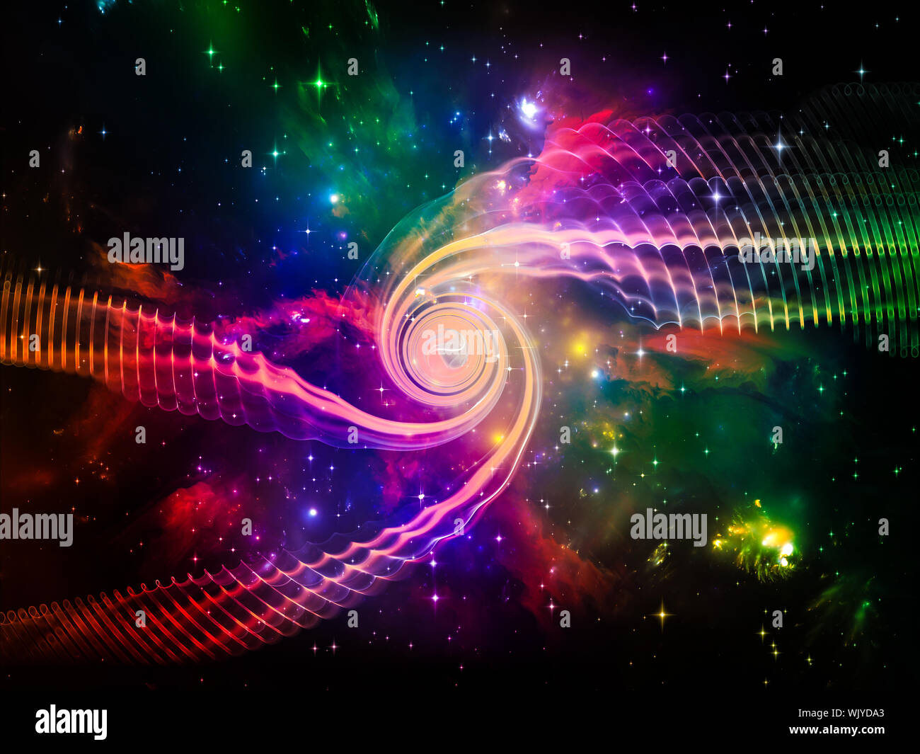 Space Vortex series. Artistic abstraction composed of translucent ...