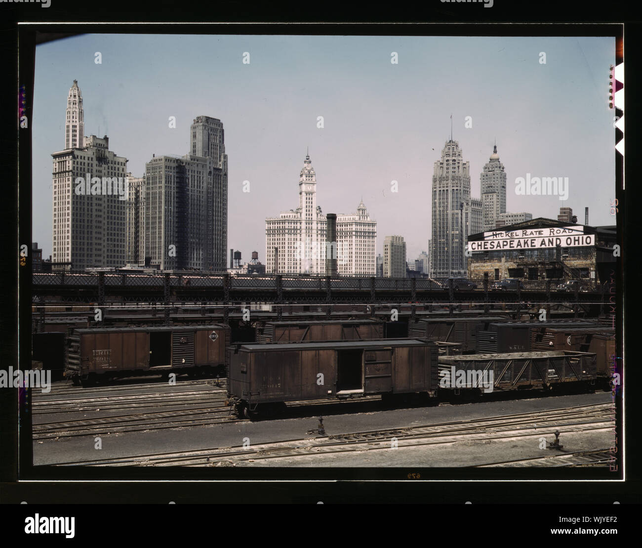 Illinois Central R.R., freight cars at the South Water Street freight