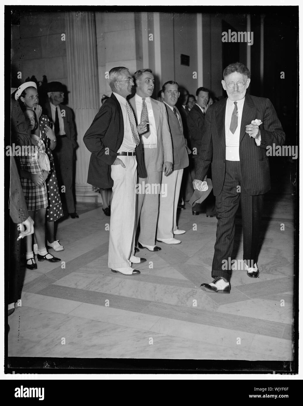 Illinois Senator. Washington D.C., July 22. A new informal snap pf the Senator J. Ham Lewis, Democrat of Illinois. Newsmen call him the Beau Brummel of Capitol Hill, 7/22/37 Stock Photo