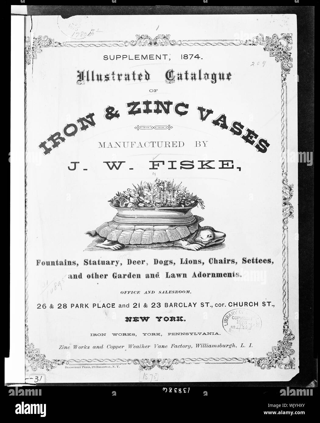 Illustrated catalogue of iron & zinc vases manufactured by J.W. Fiske