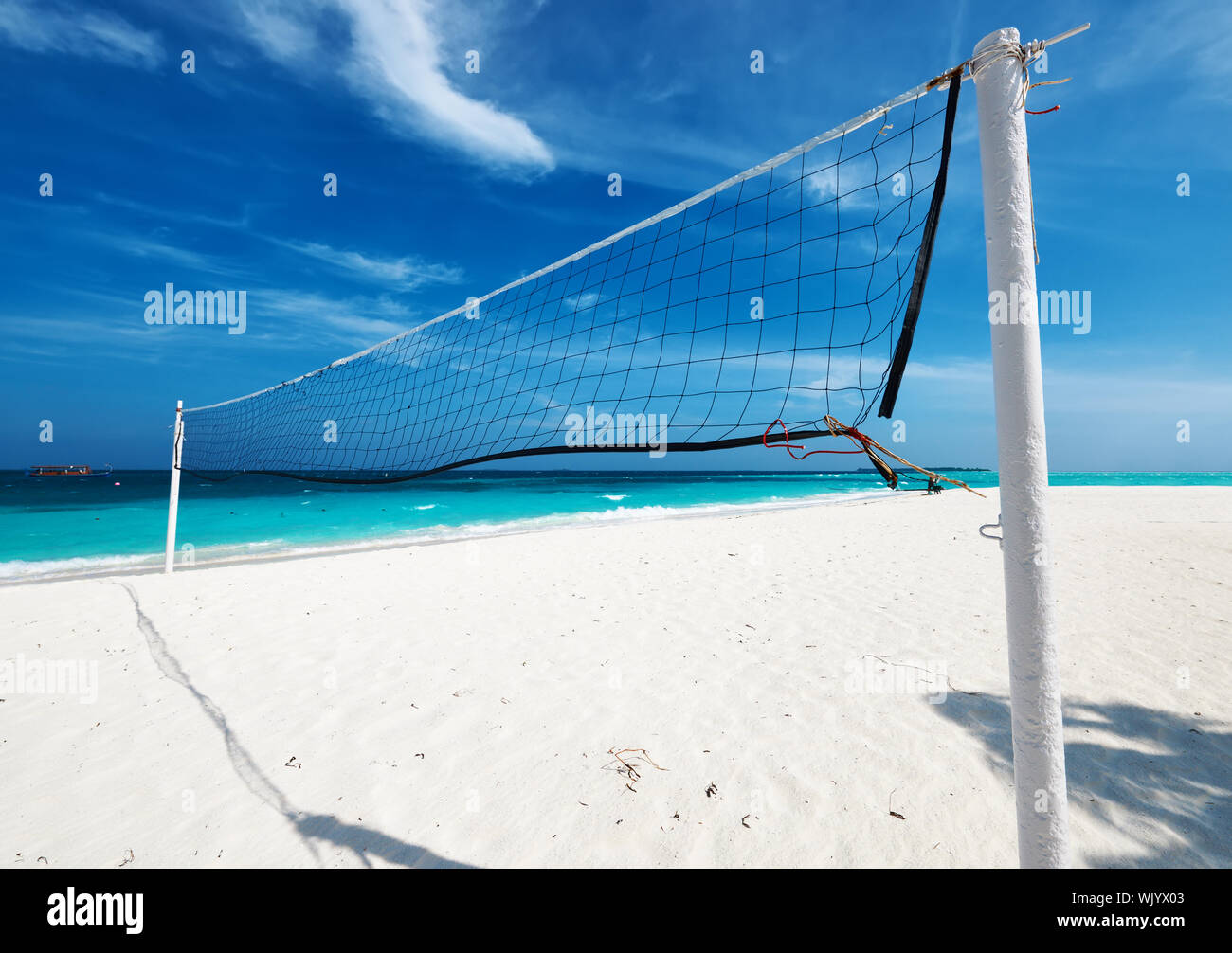 Beautiful beach with Volleyball Net at Maldives Stock Photo Alamy