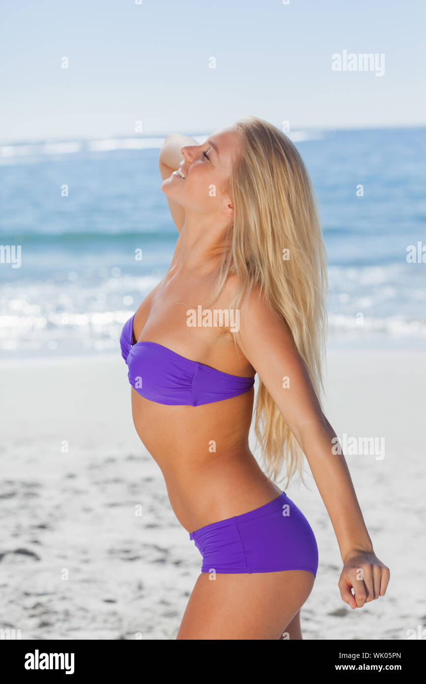 Attractive woman posing in front of camera Stock Photo