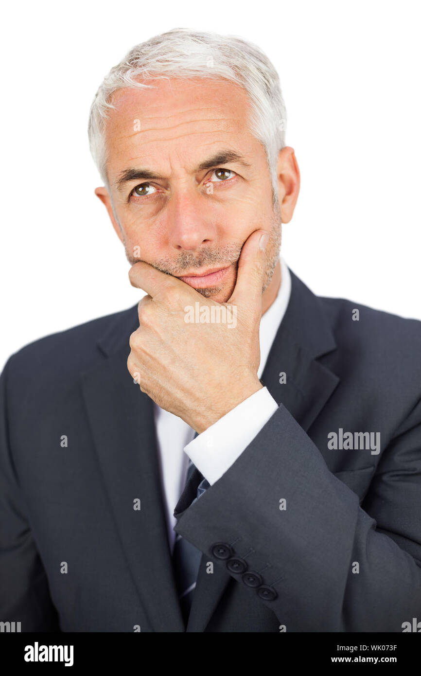 Thoughtful businessman looking away Stock Photo