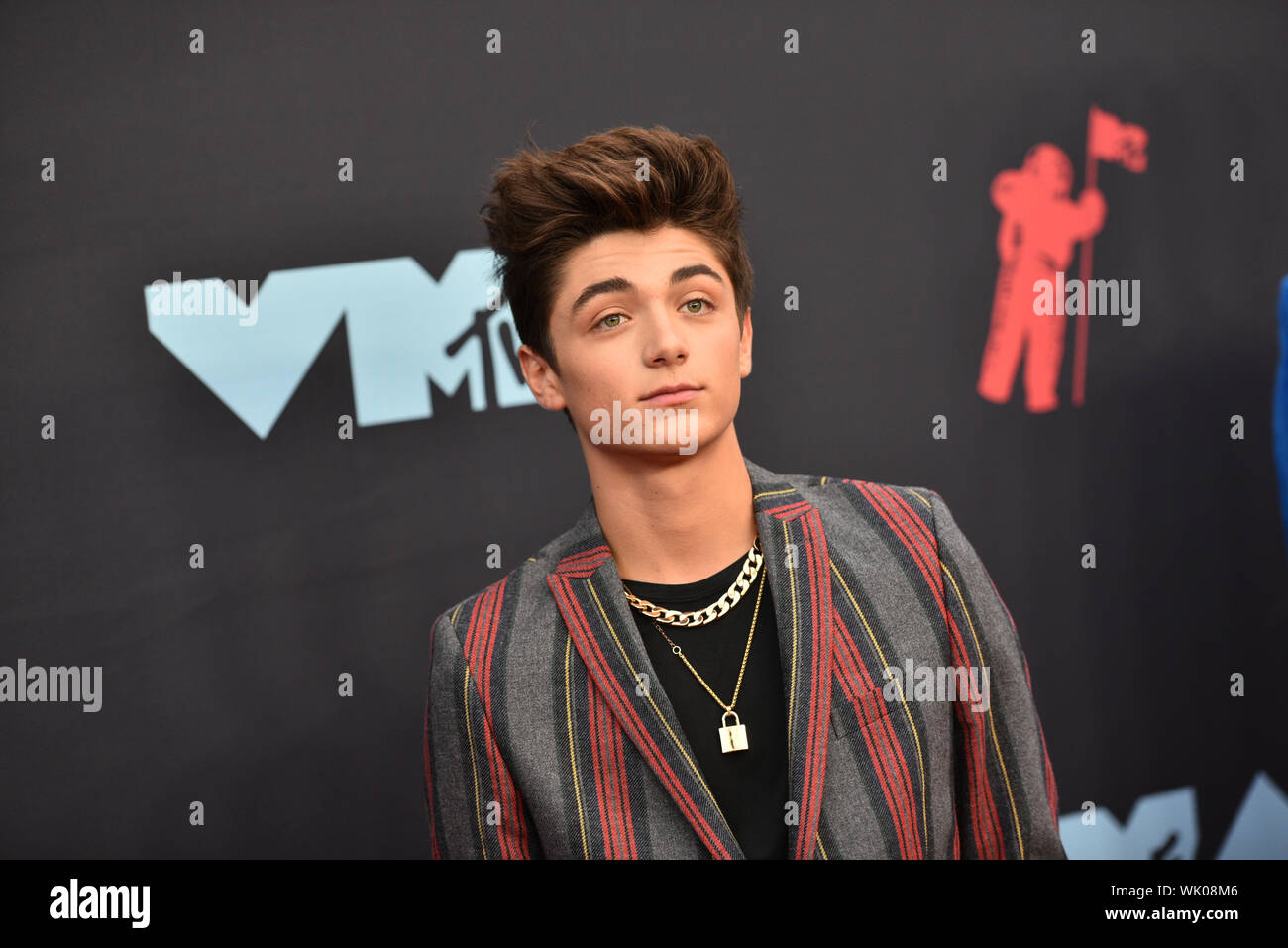 Asher Angel attends the 2019 MTV Video Music Awards at Prudential Center on August 26, 2019 in Newark, New Jersey. Stock Photo