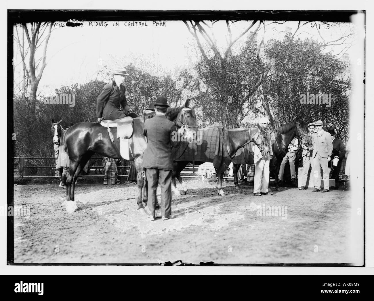 In horseback riding ring, Central Park, New York Stock Photo