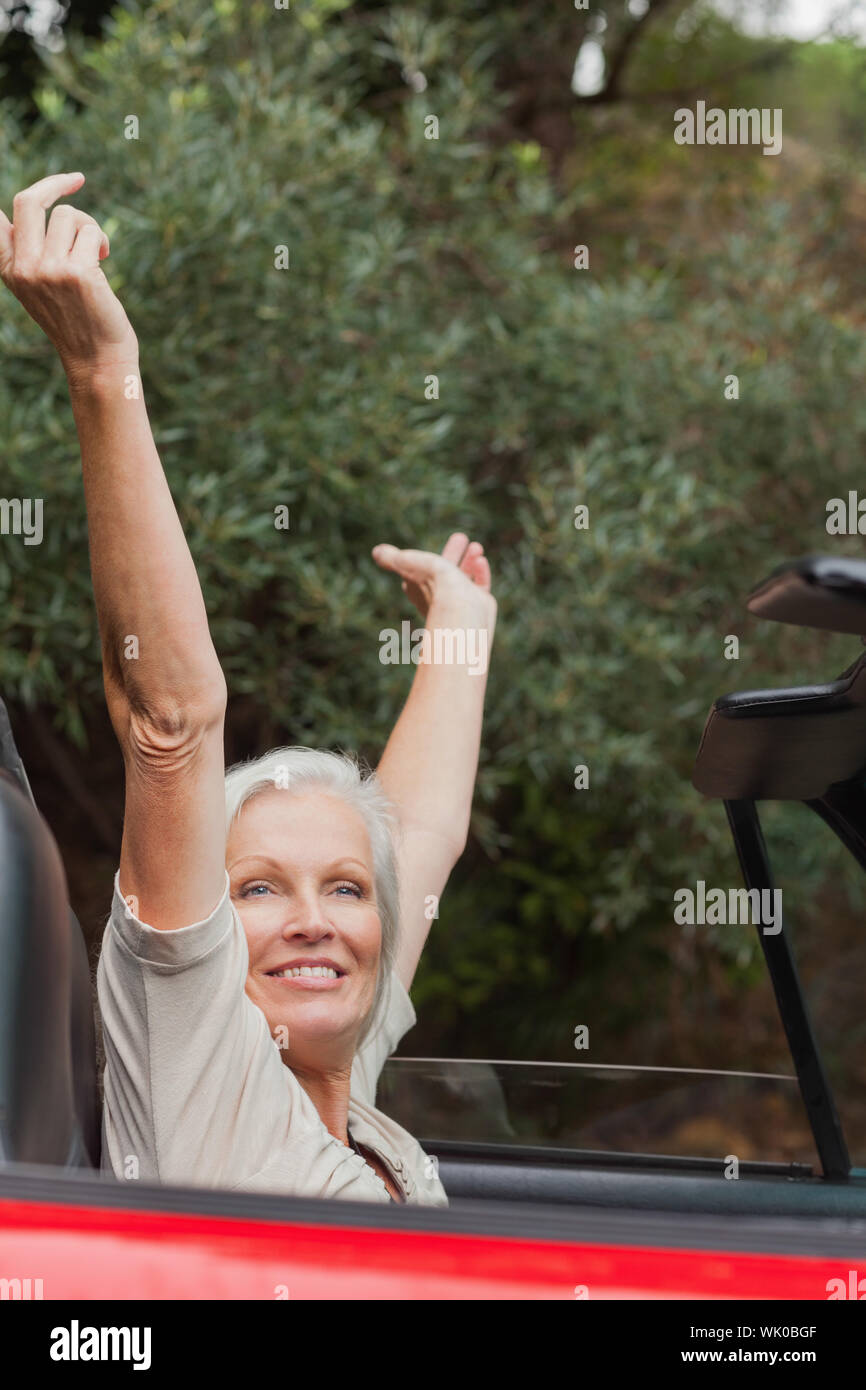 Mature woman spring happy hi-res stock photography and images - Alamy