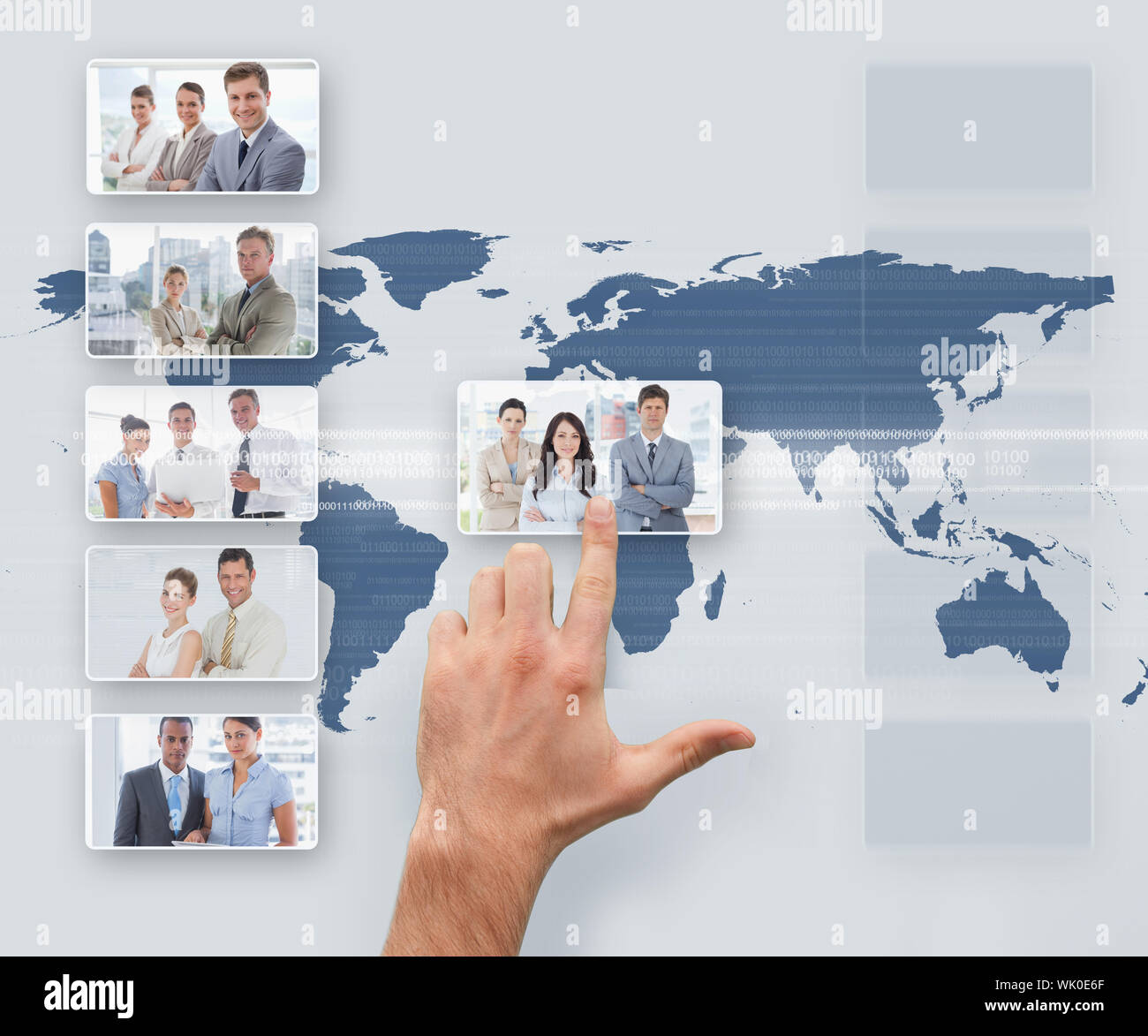 Hand selecting digital interface Stock Photo