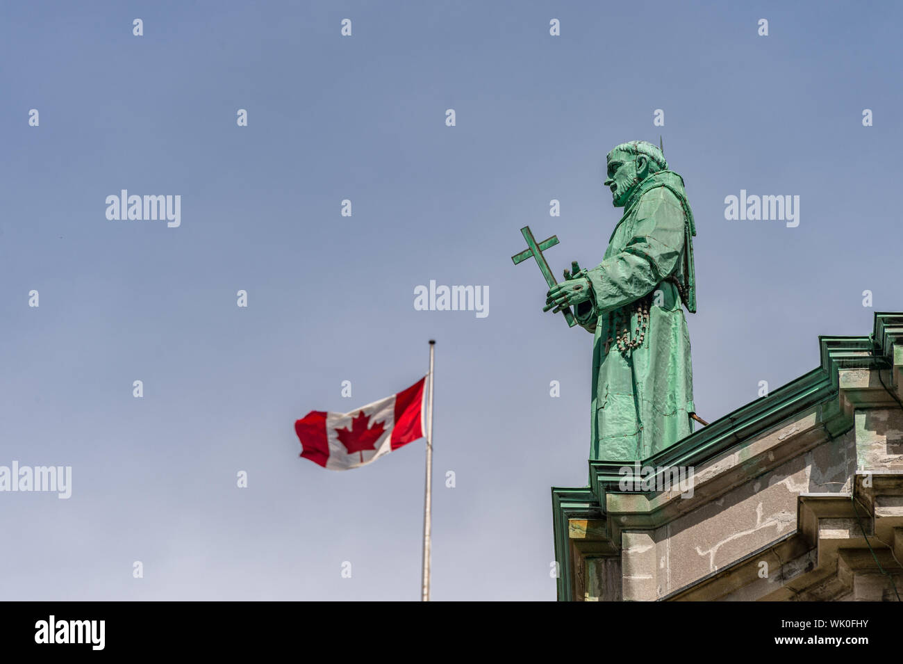 Mary, Queen of the World Cathedral statue holding catholic cross and