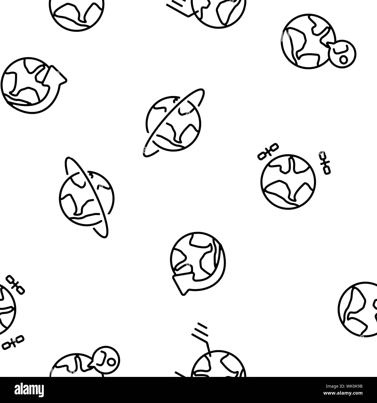 World, Globe, Planet Earth Vector Seamless Pattern Stock Vector Image ...