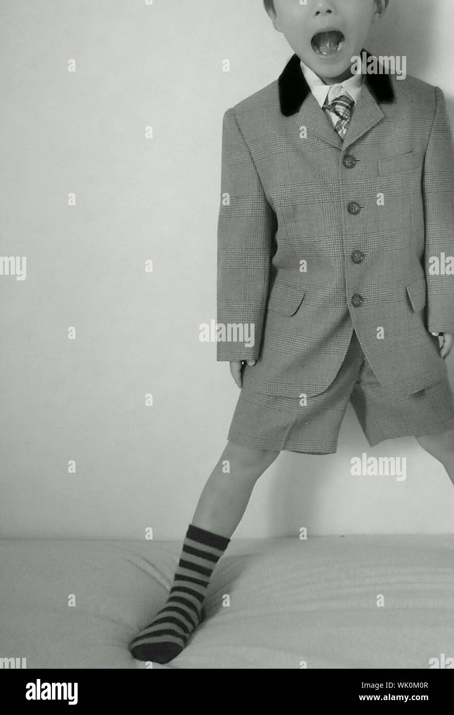 Boy Wearing Elegant Suit Stock Photo Alamy