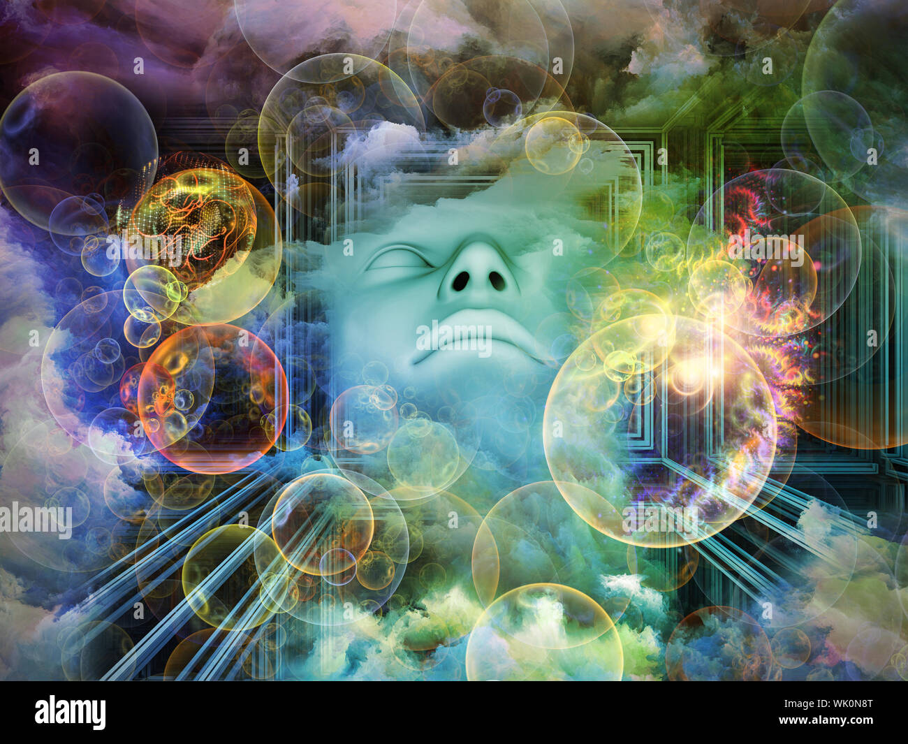 Beyond Human series. Abstract design made of human, fractal and natural  forms on the subject of inner reality, mental health, imagination, thinking  an Stock Photo - Alamy, image size:1300x1065