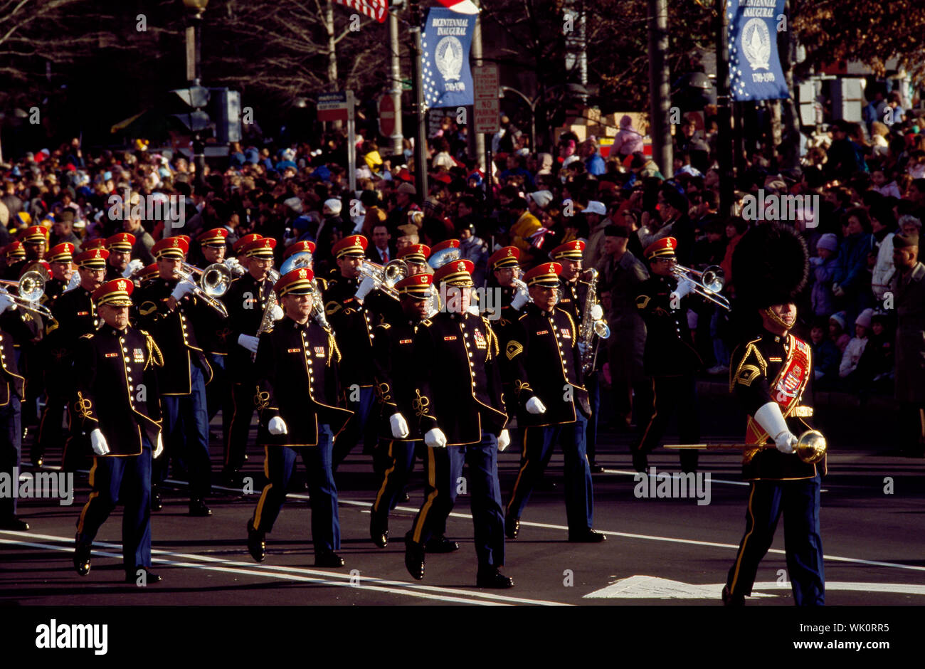 Inaugural parade for President George H.W. Bush on January 20, 1989, Washington, D.C Stock Photo