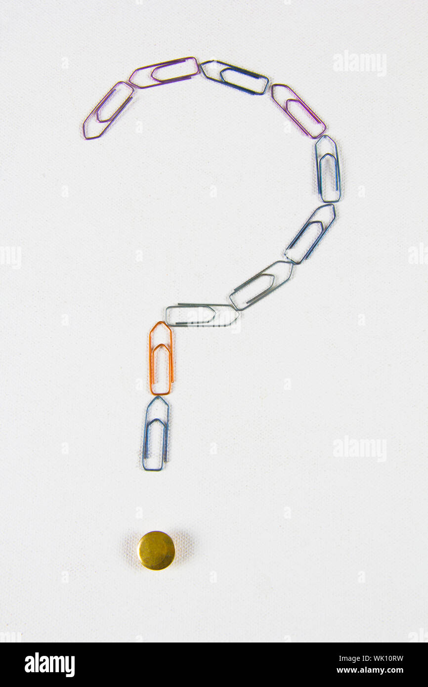 Symbol of question mark made from paper clip Stock Photo - Alamy