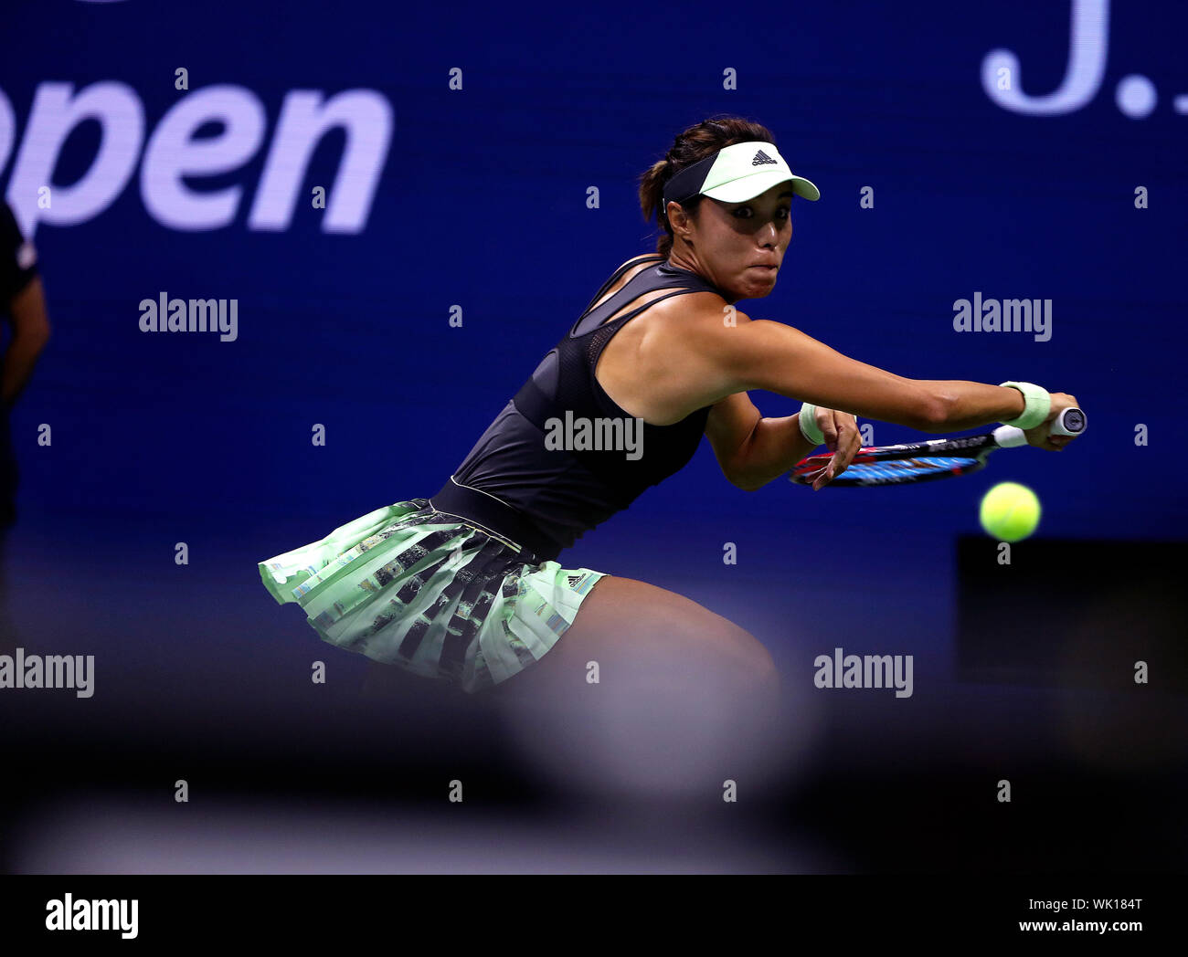 Flushing Meadows, New York, United States - 3 September 2019. Wang Qiang of China during her quarter final match against Serena Williams at the US Open in Flushing Meadows, New York.   Williams won the match to record her 100th US Open match victory. Credit: Adam Stoltman/Alamy Live News Stock Photo