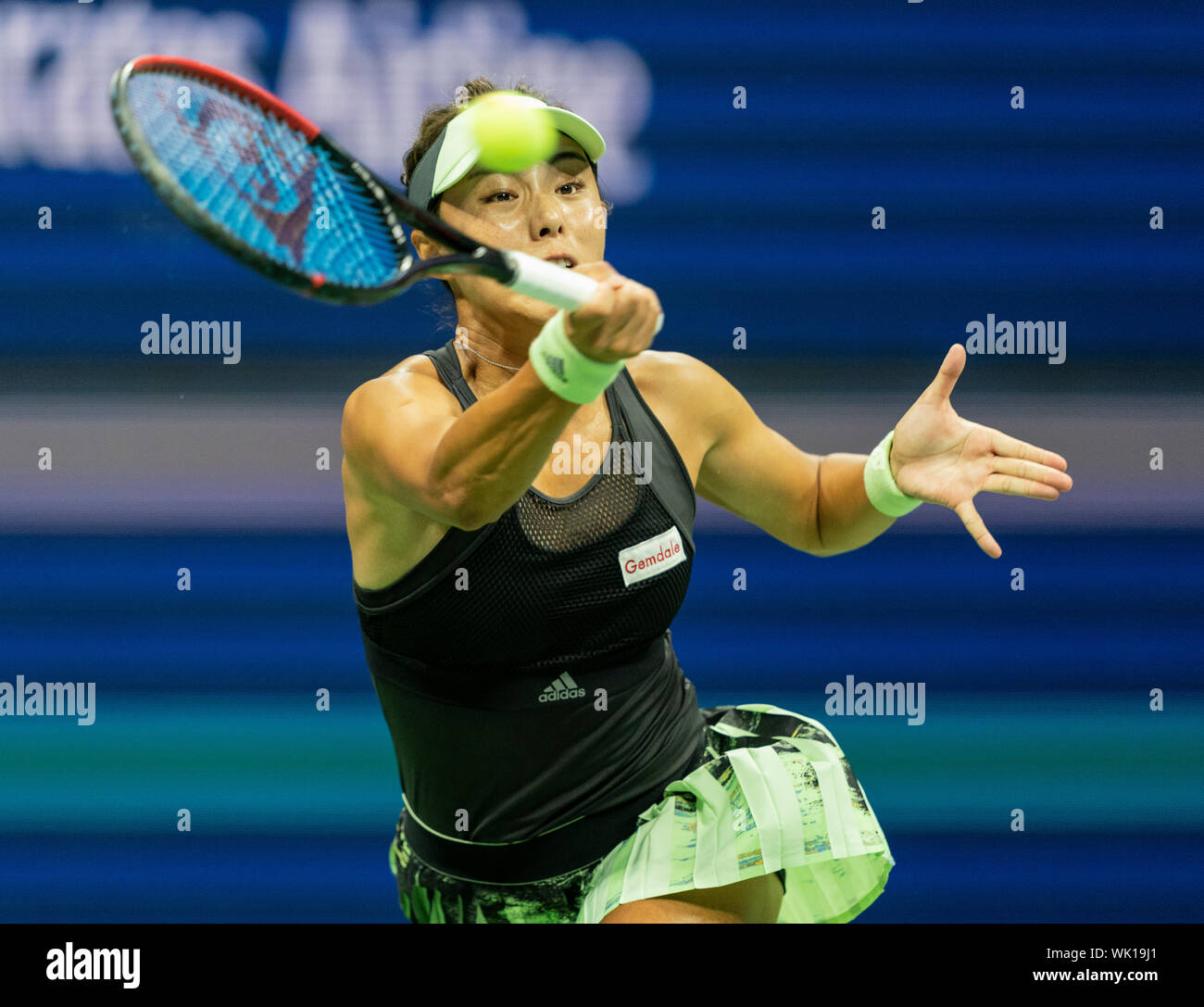 New York, NY - September 3, 2019: Qiang Wang (China) in action during quarter final of US Open Championships against Serena Williams (USA) at Billie Jean King National Tennis Center Stock Photo