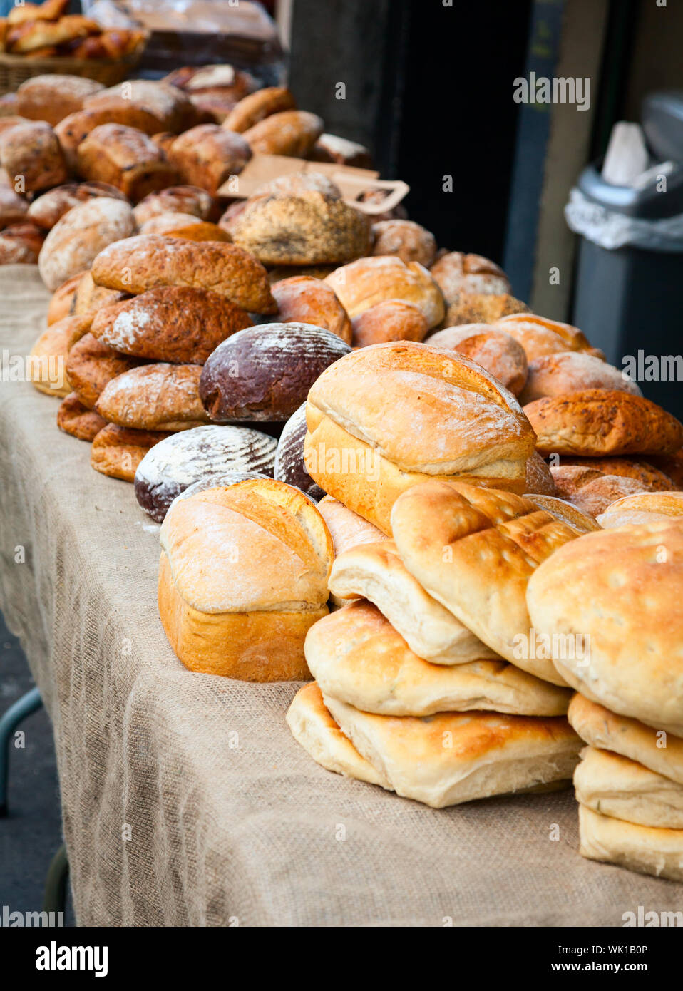 Various bread for sale at a street market Stock Photo Alamy