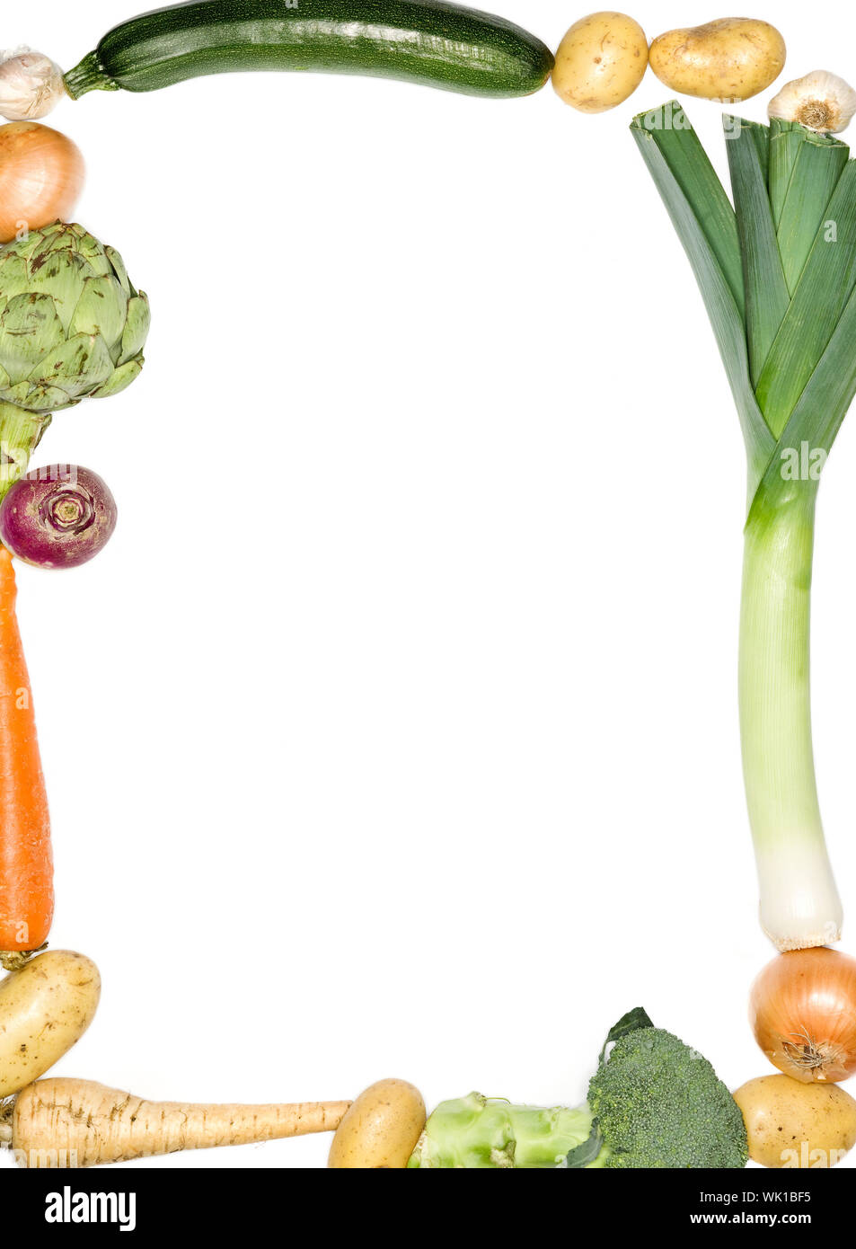Vegetables as a frame on white background Stock Photo - Alamy