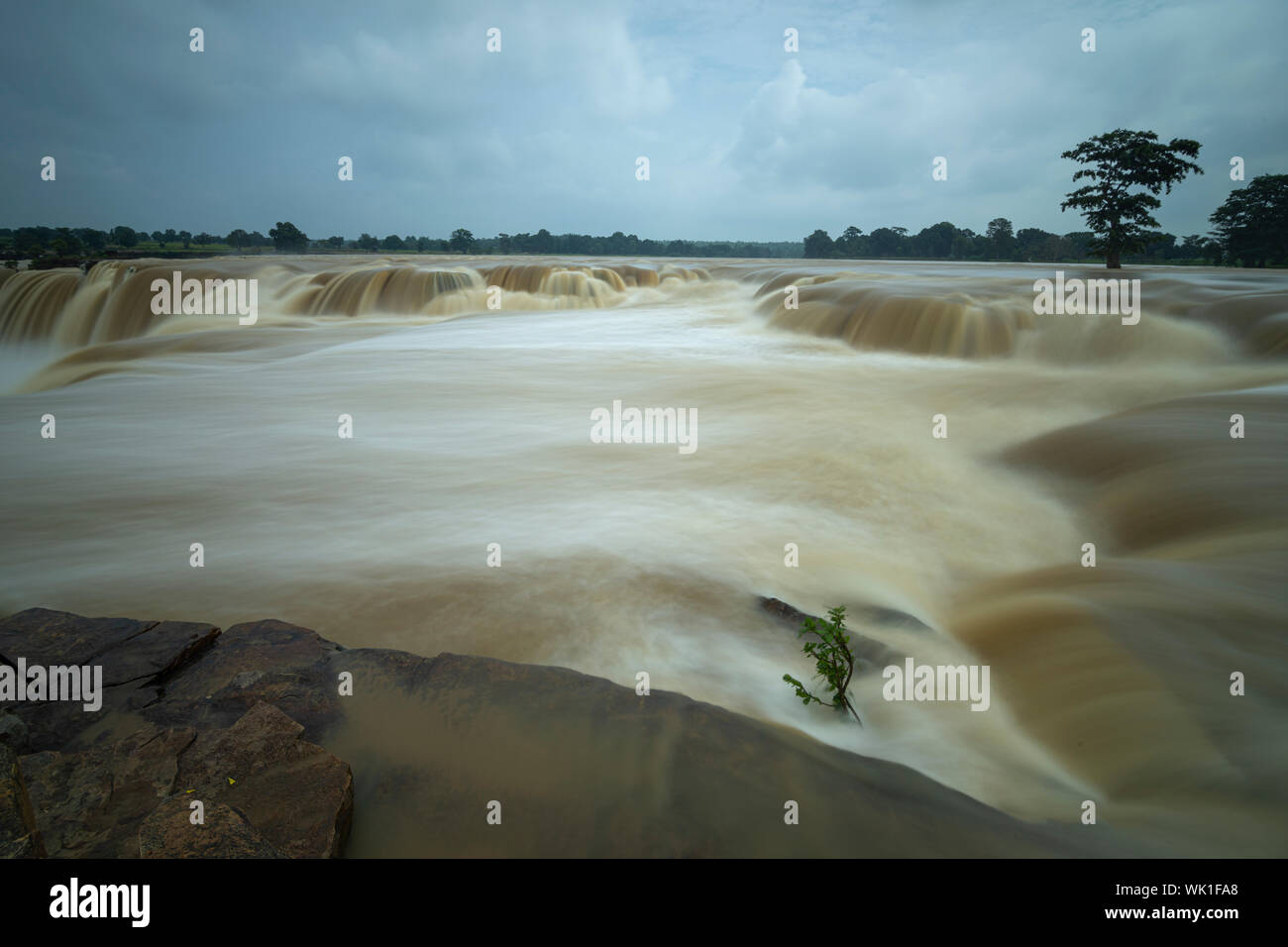 Chitrakoot Waterfall after heavry rainfall near Jagdalpur,Chhattisgarh,India Stock Photo