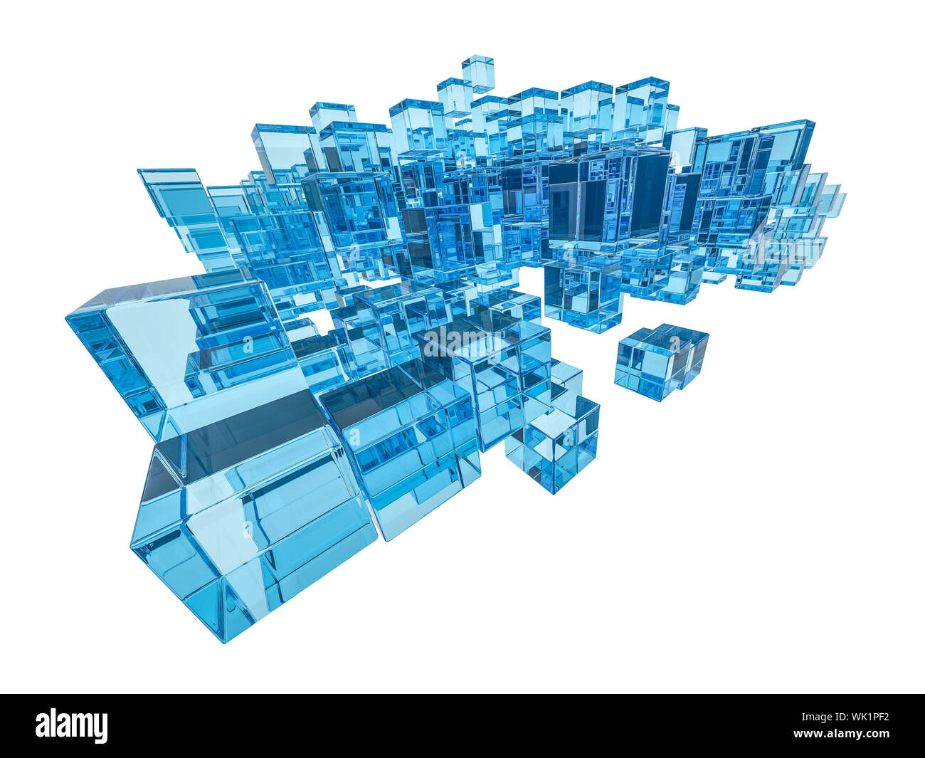 3d glass squares cubes hi-res stock photography and images - Alamy