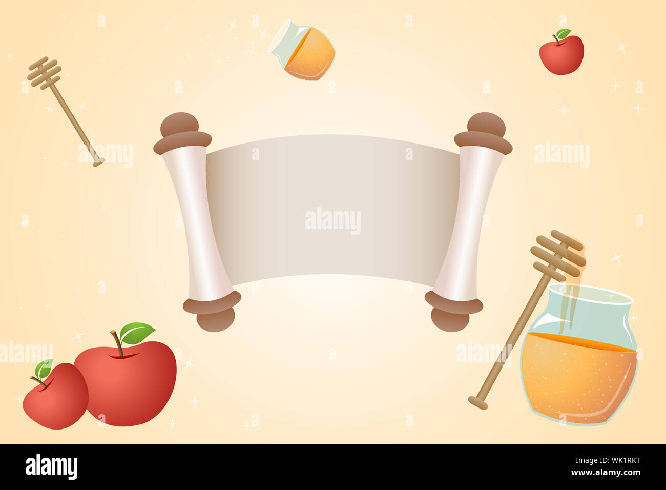 illustration of vector template template with honey and apple Stock ...