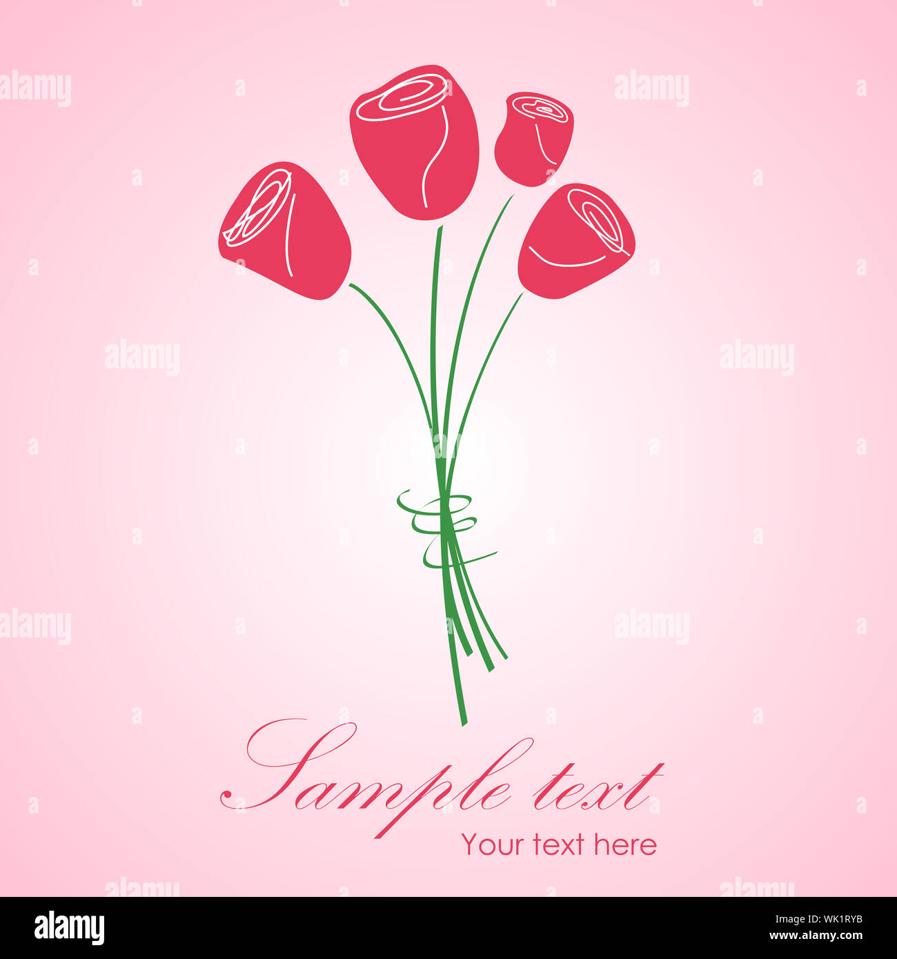 illustration of vector flowers on gradient background Stock Photo - Alamy