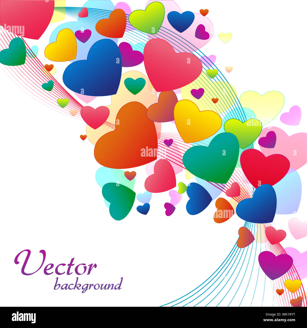 illustartion of abstract vector background with hearts and swirls Stock ...
