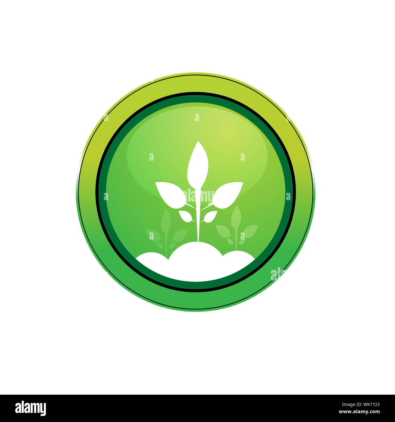 illustration of vector icon with plant against white background Stock ...