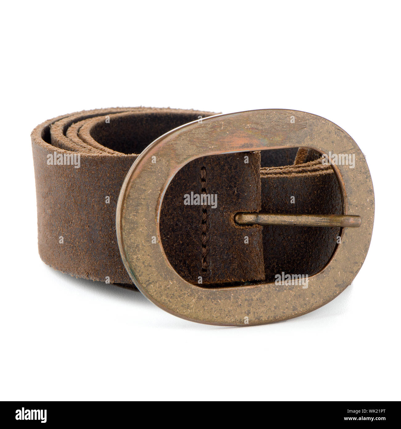 Leather belt isolated on white background Stock Photo - Alamy