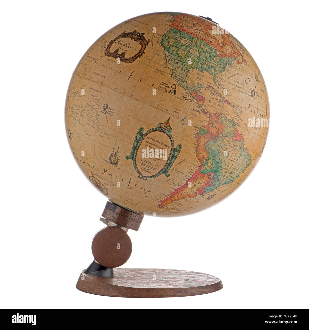 Old globe isolated on white background Stock Photo - Alamy