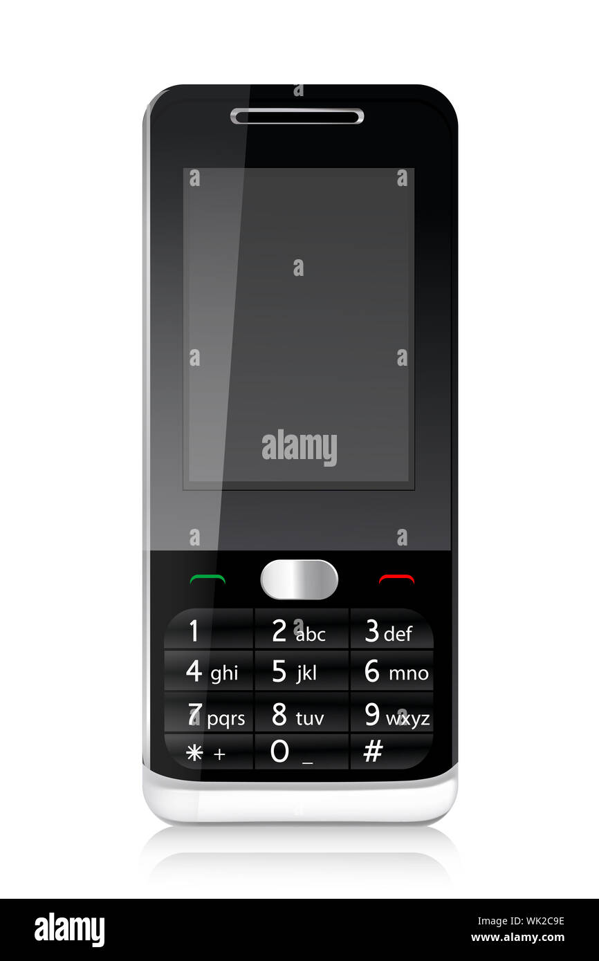 illustration of vector mobile phone with isolated white background ...
