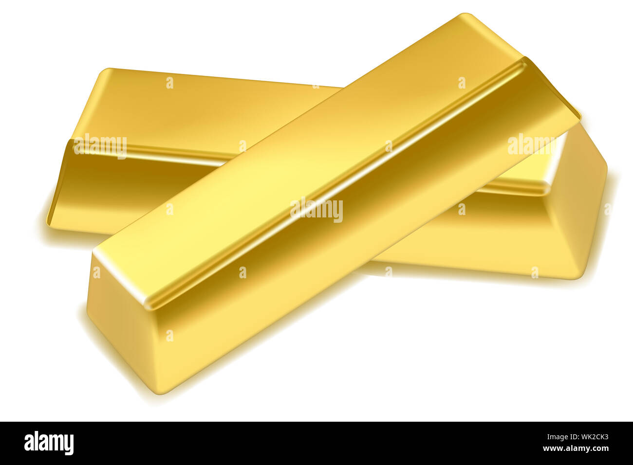 illustration of gold bars on isolated background Stock Photo - Alamy