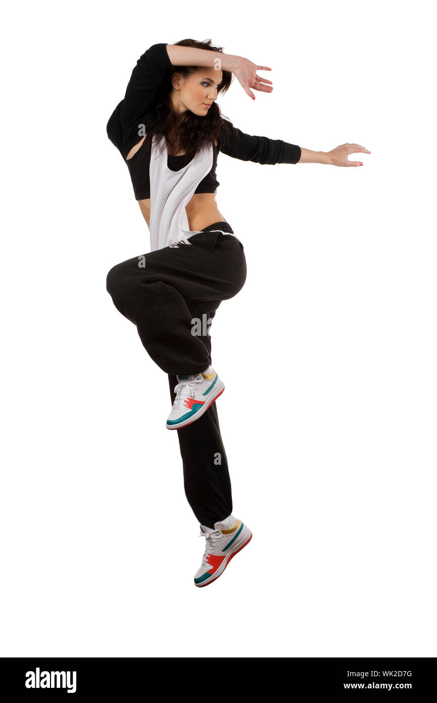 Stylish girl hip hop dancer in dancing pose with disheveled hair Stock  Photo | Adobe Stock