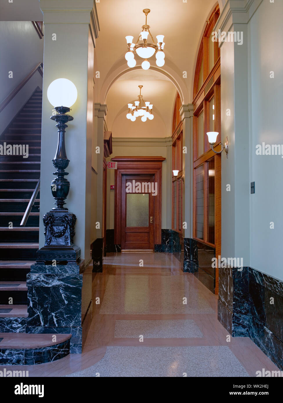 Interior hall, Federal Building, Grand Island, Nebraska Stock Photo - Alamy